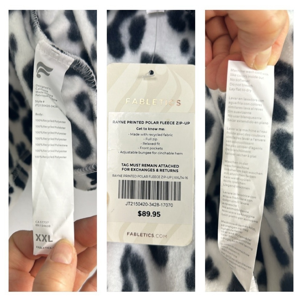 NEW Fabletics Rayne Polar Fleece Zip-Up Sweater Relaxed Fit XXL Pockets Mockneck - Picture 15 of 16